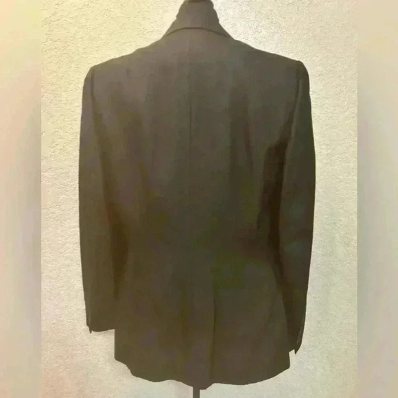 Vintage 90s Ann Taylor 100% Silk Black 3 Button Blazer 8 - Picture 2 of 7
